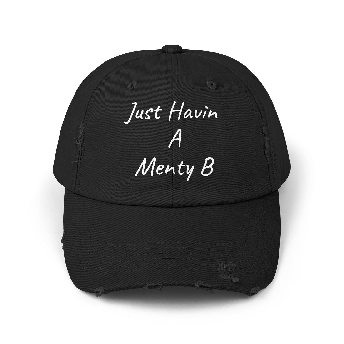 Unisex Distressed Cap Menty B White Lettering