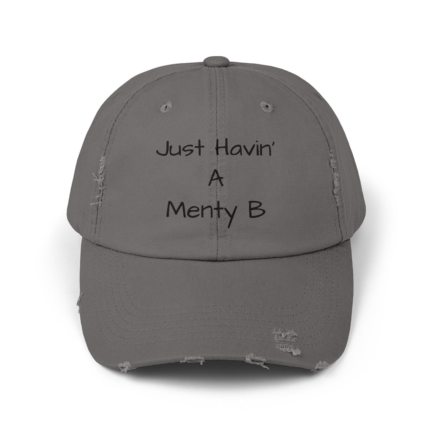 Unisex Distressed Cap Menty B Black Lettering