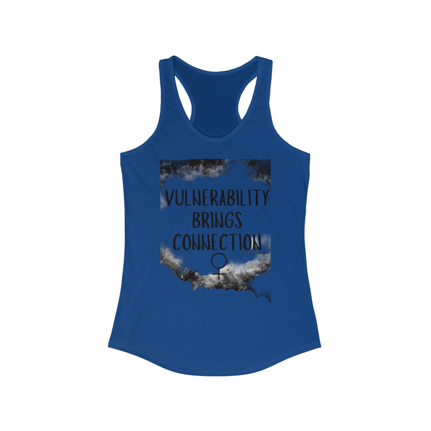 Women's Ideal Racerback PODCAST MERCH: A portion of these proceeds will be given as scholarships for the 'Finding Peace' Masterclass