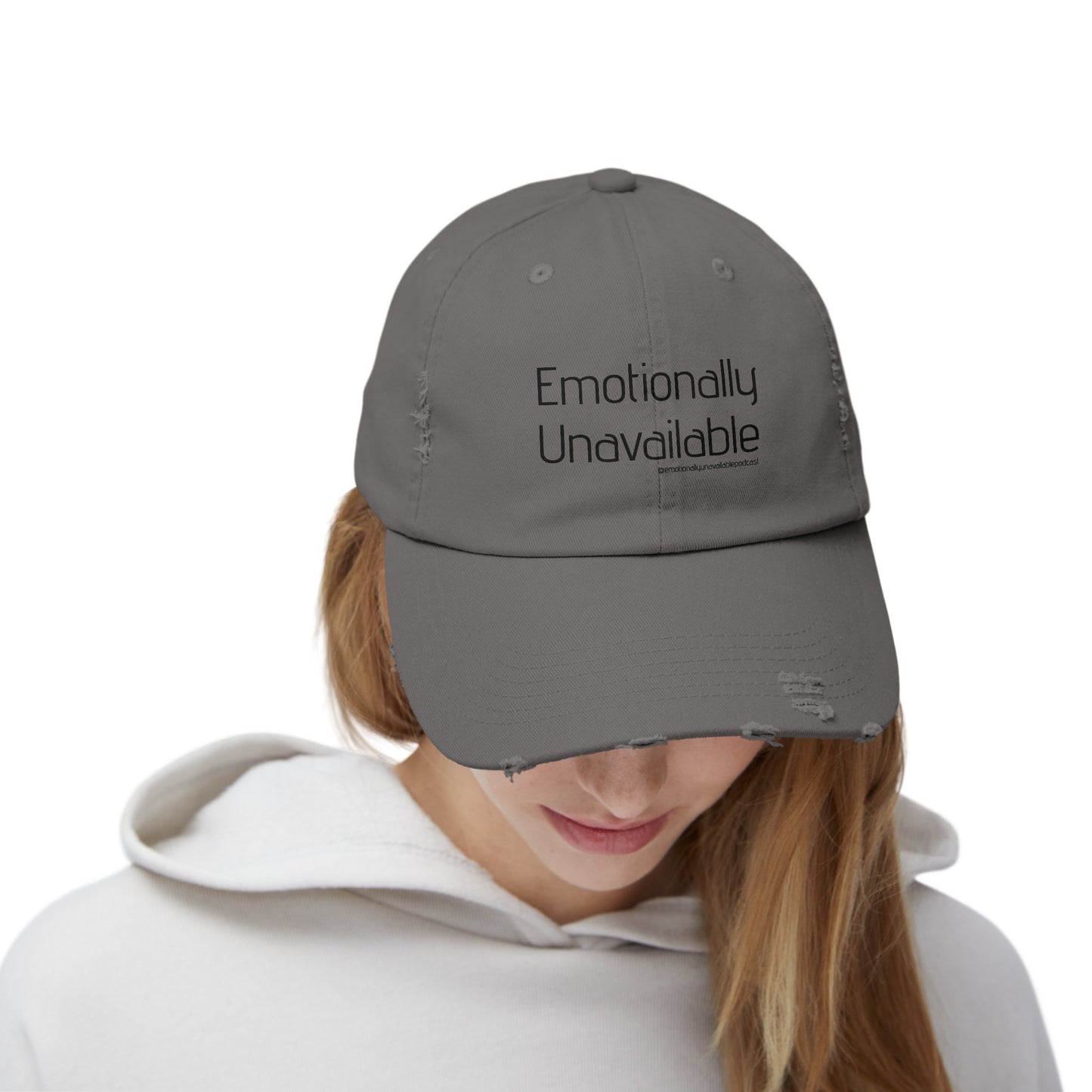 Unisex Distressed Cap Podcast Merch