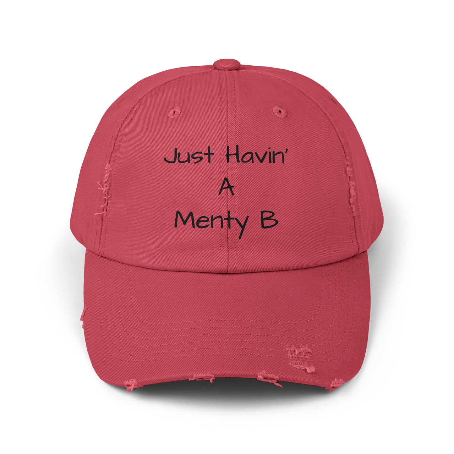 Unisex Distressed Cap Menty B Black Lettering