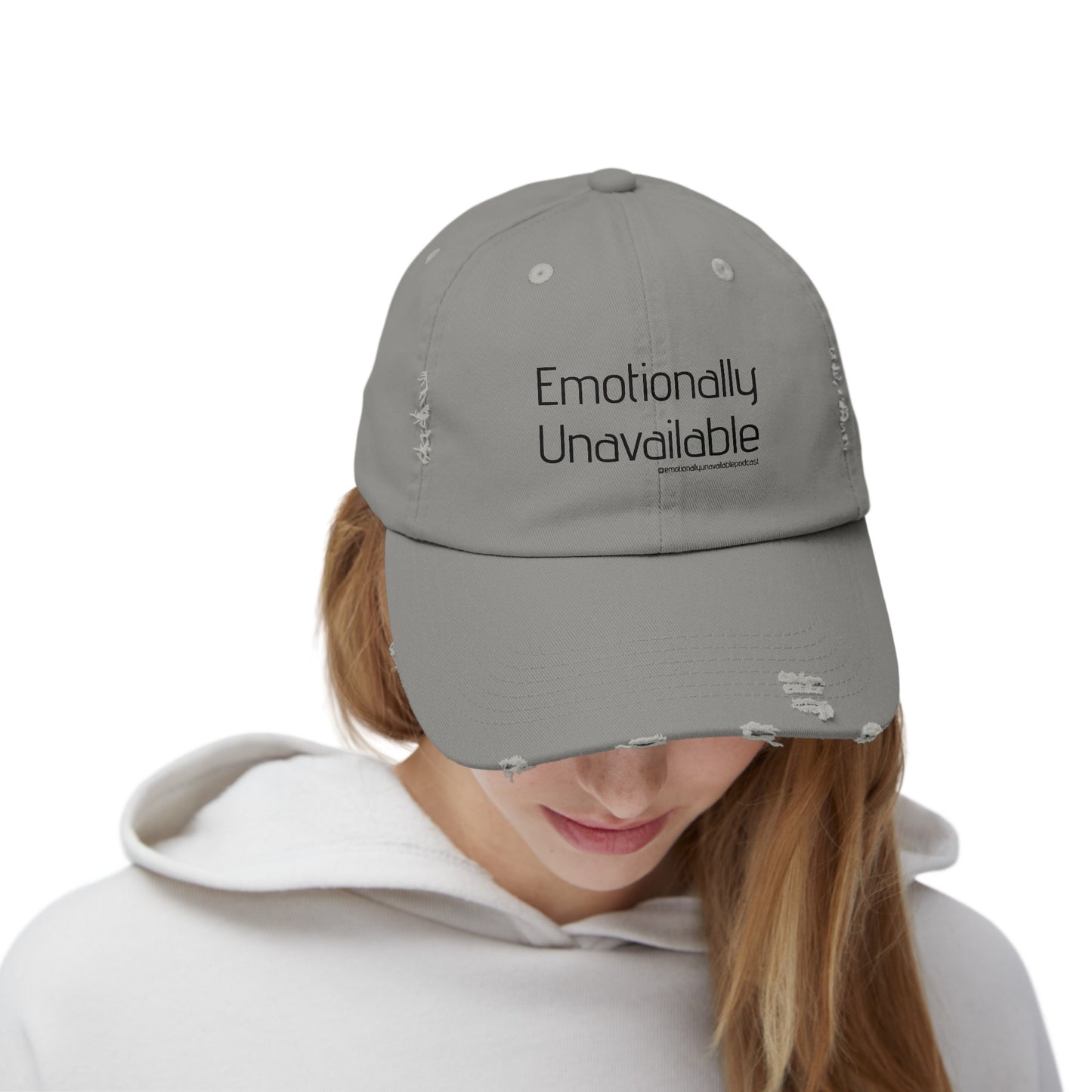 Unisex Distressed Cap Podcast Merch