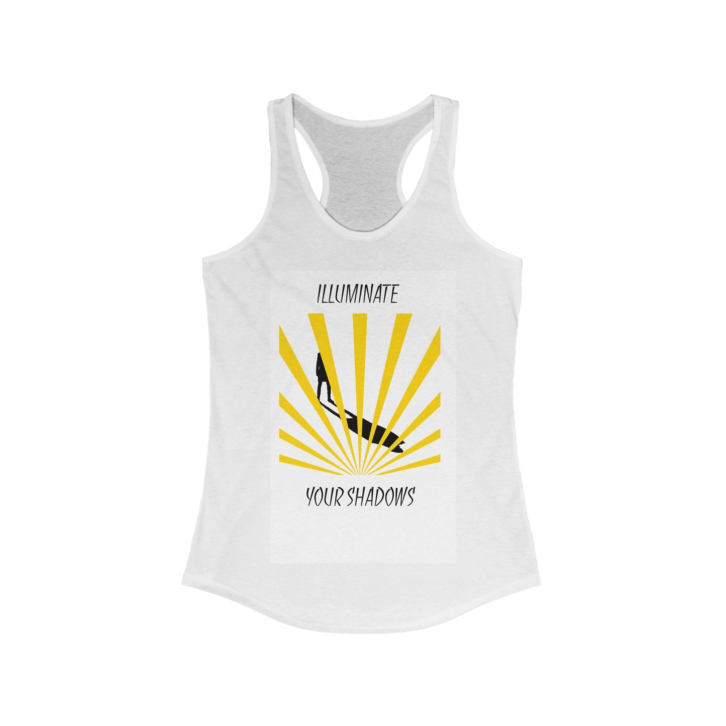 Women's Ideal Racerback Tank PODCAST MERCH: A portion of these proceeds will be given as scholarships for the "Finding Peace" masterclass.