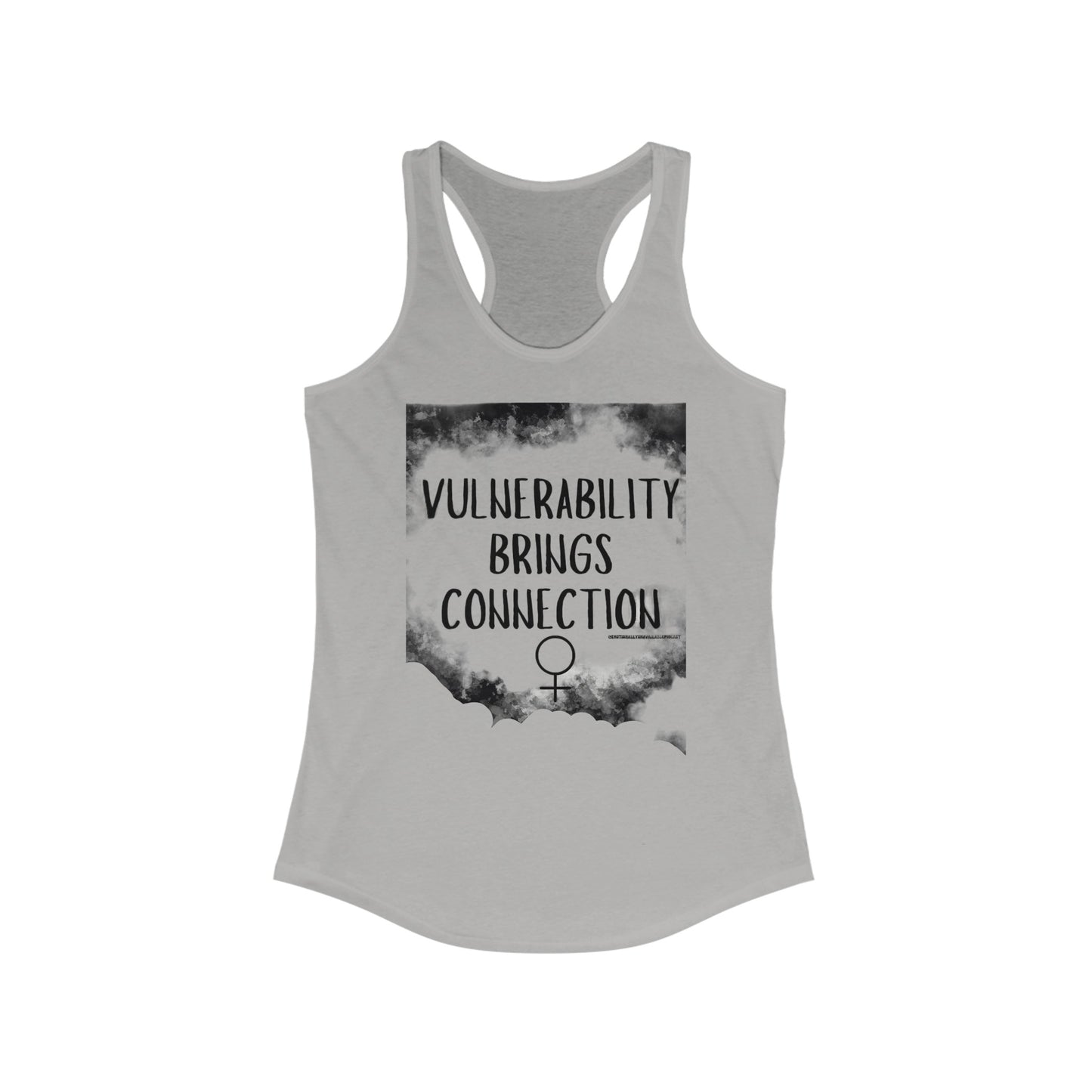 Women's Ideal Racerback Tank PODCAST MERCH: A portion of these proceeds will be given as scholarships for the 'Finding Peace' Masterclass