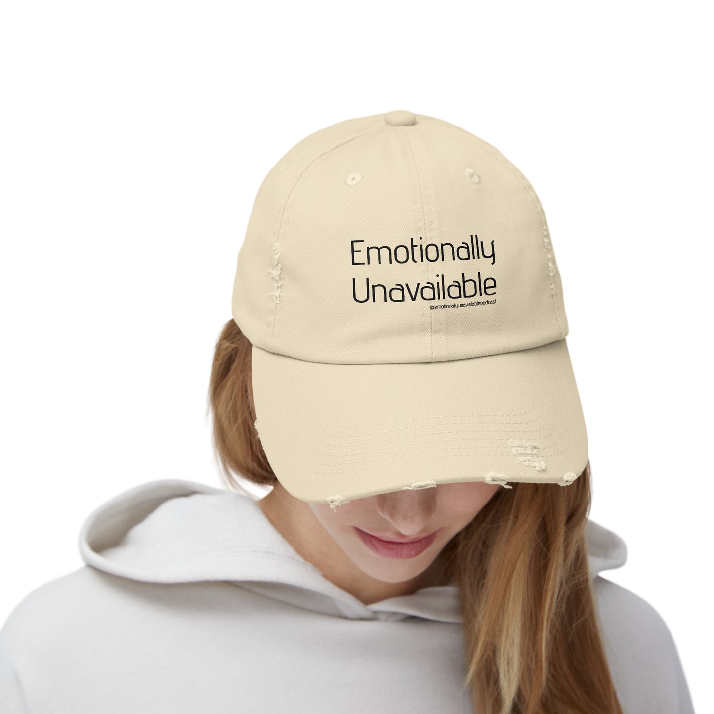 Unisex Distressed Cap Podcast Merch