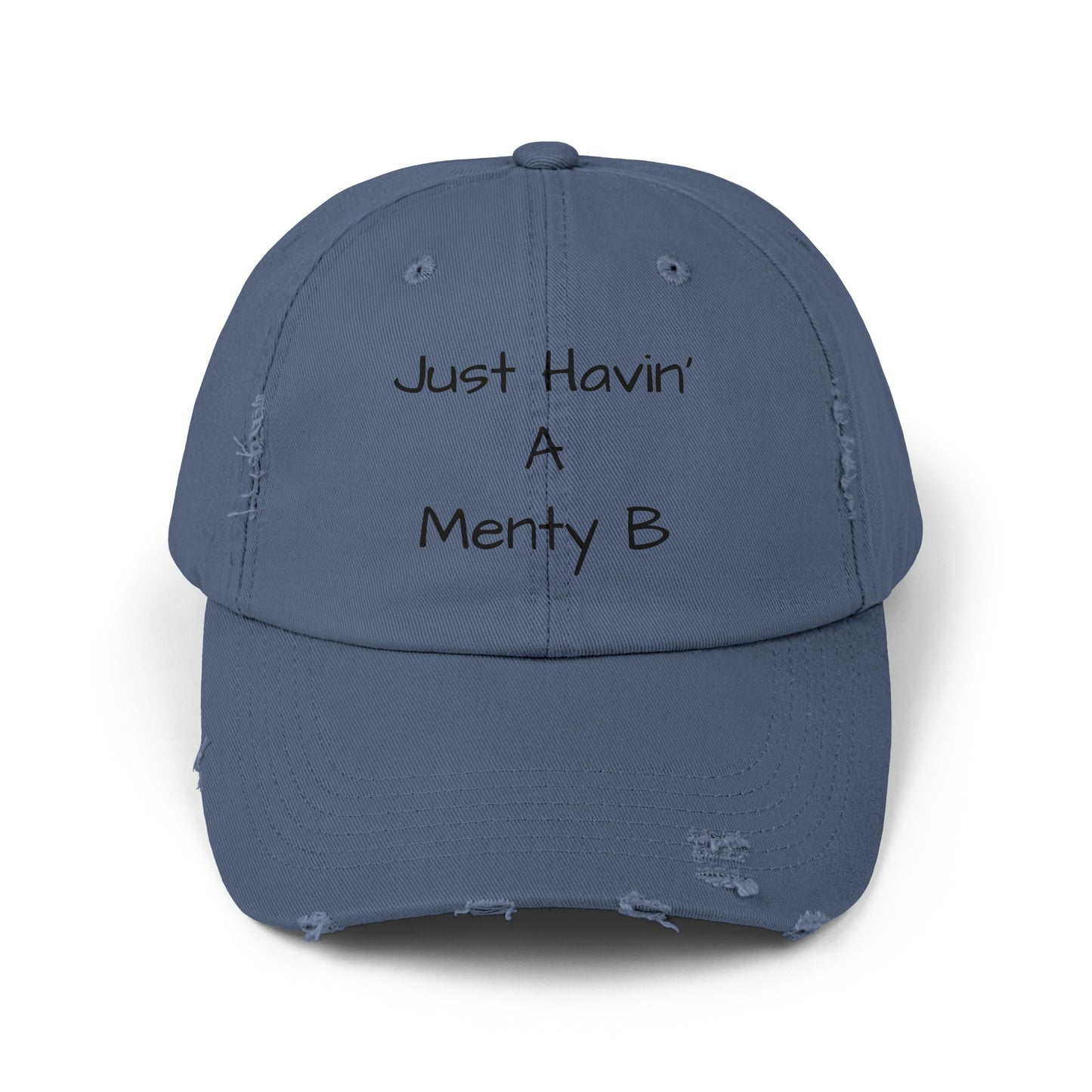 Unisex Distressed Cap Menty B Black Lettering