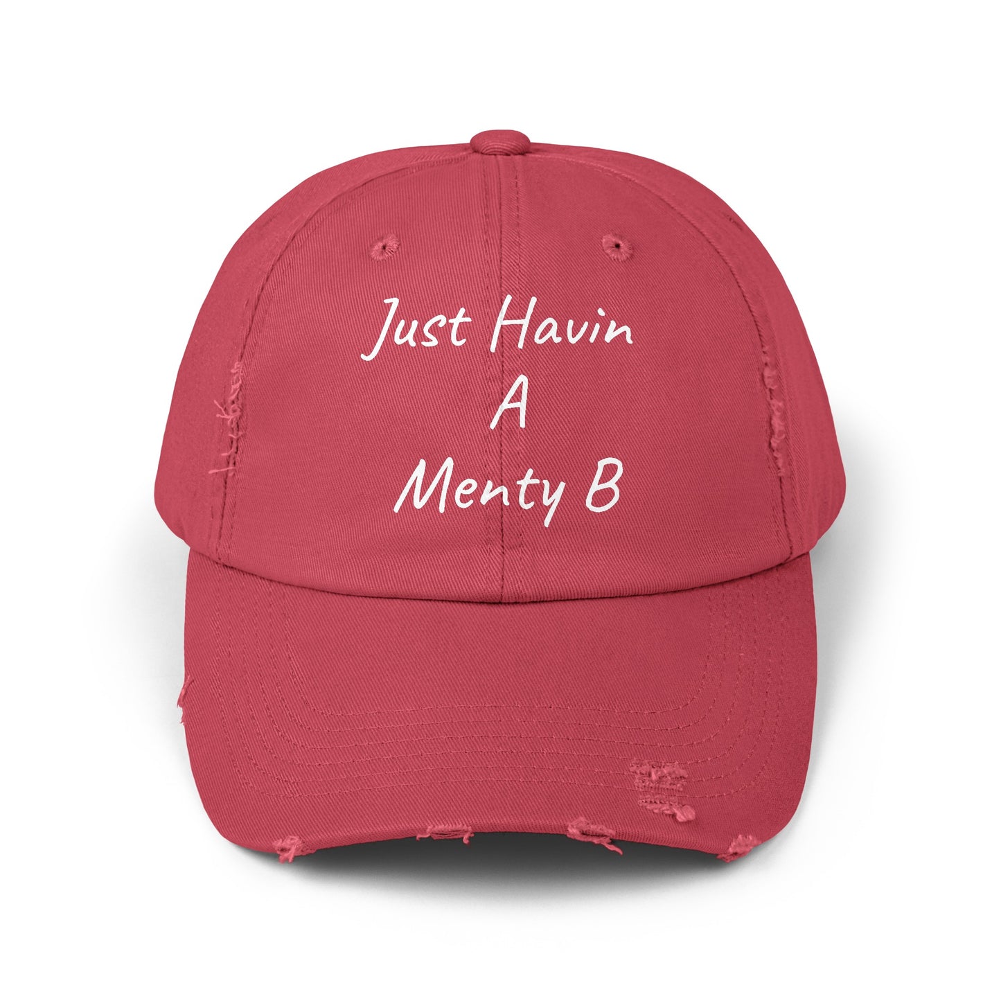 Unisex Distressed Cap Menty B White Lettering