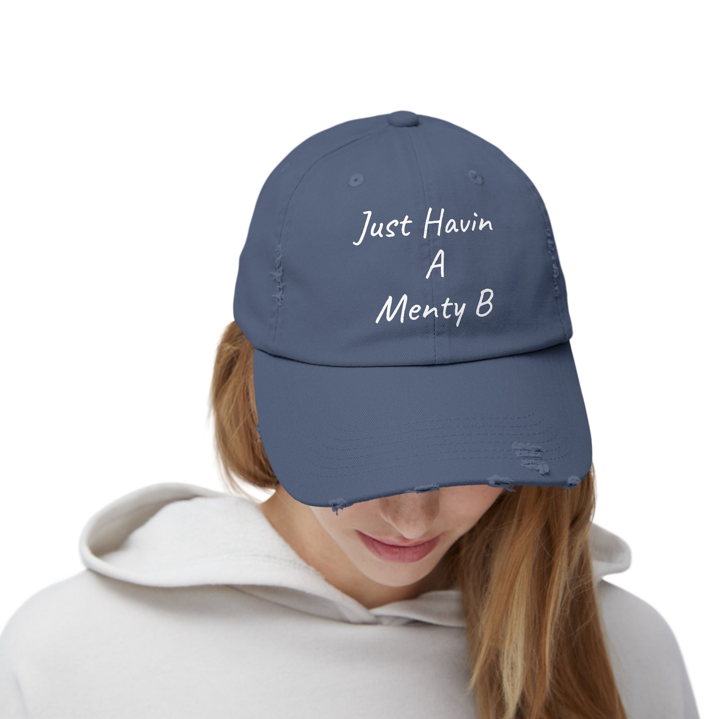 Unisex Distressed Cap Menty B White Lettering