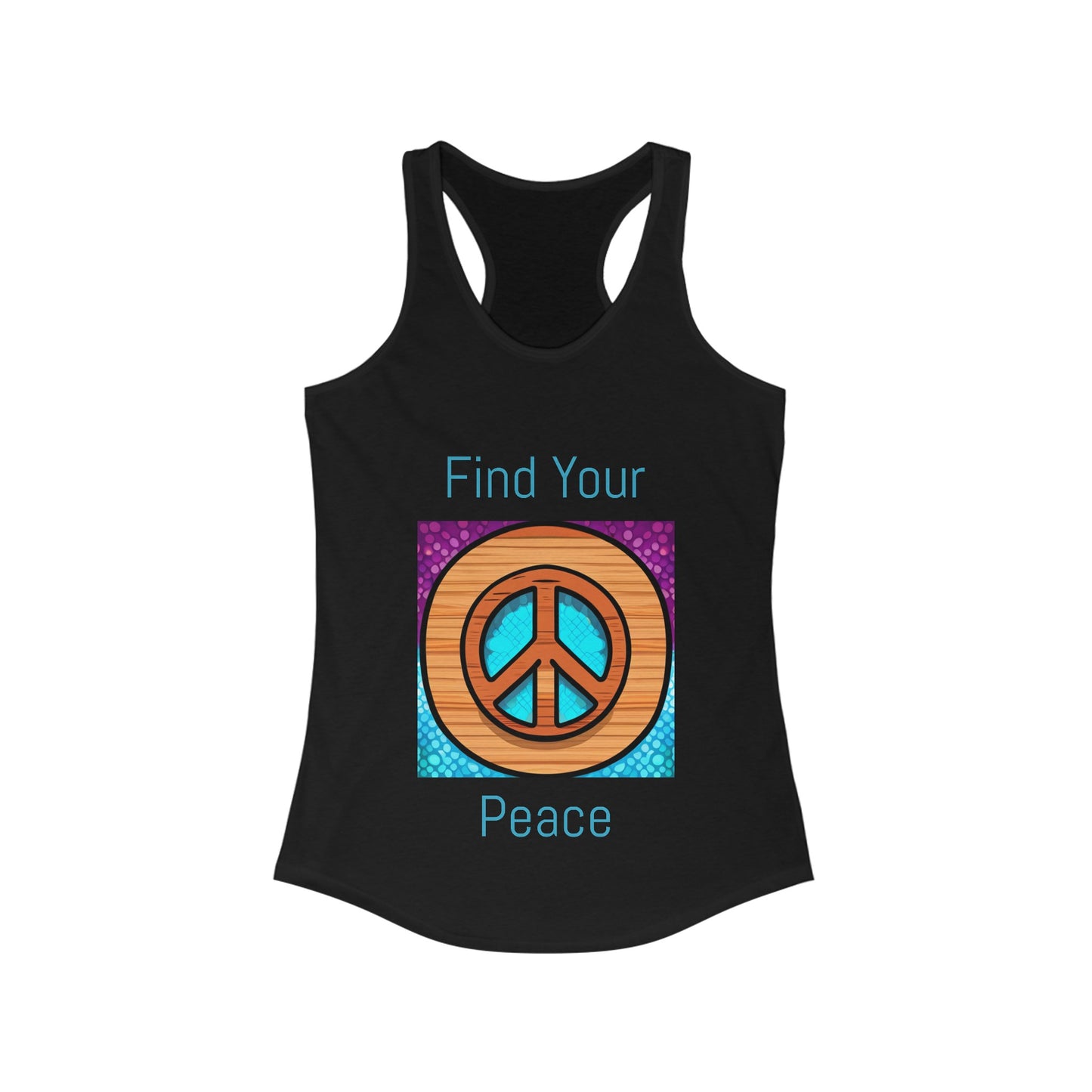 Women's Ideal Racerback Tank: PODCAST MERCH A portion of these proceeds will be given as scholarships for the "Finding Peace" masterclass.