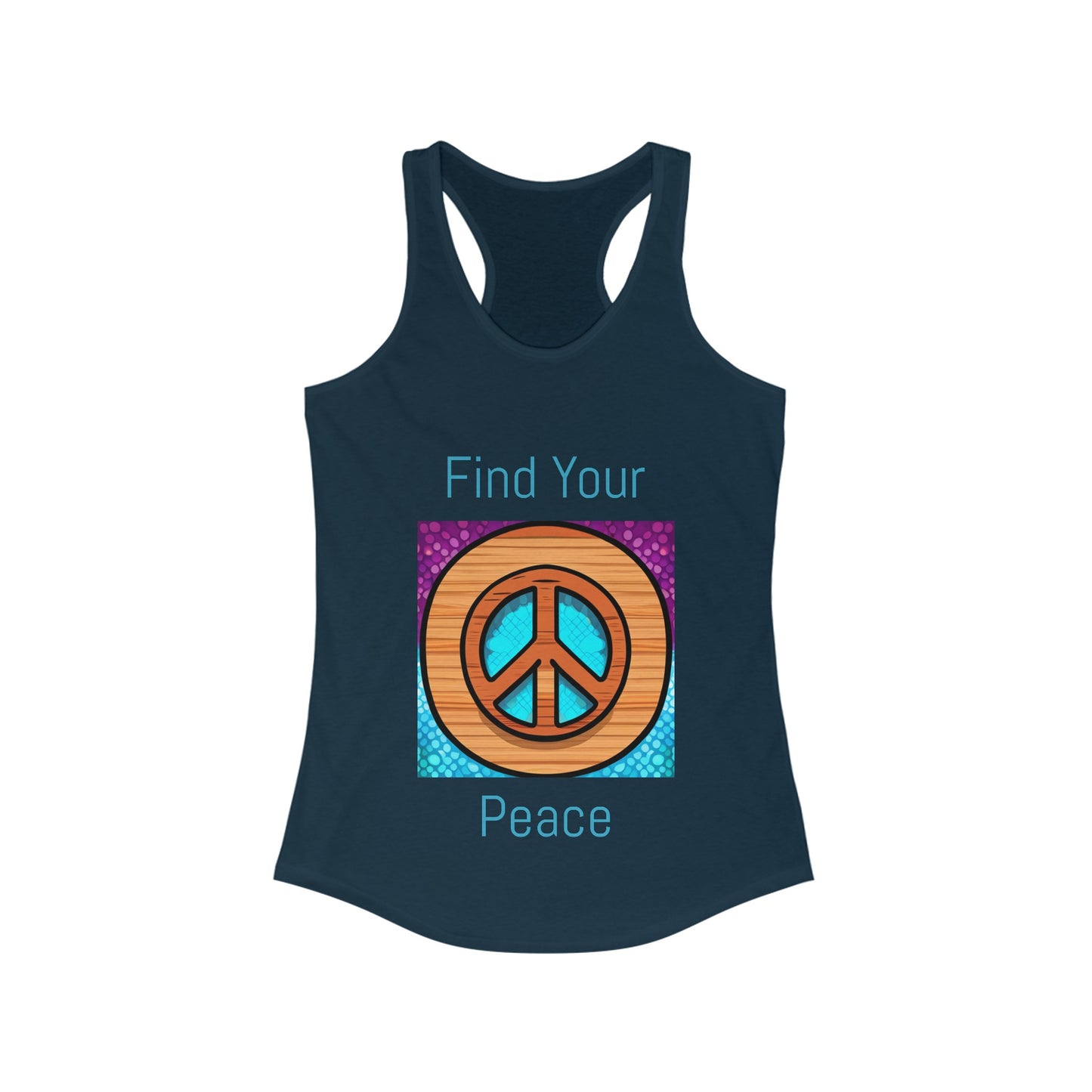 Women's Ideal Racerback Tank: PODCAST MERCH A portion of these proceeds will be given as scholarships for the "Finding Peace" masterclass.