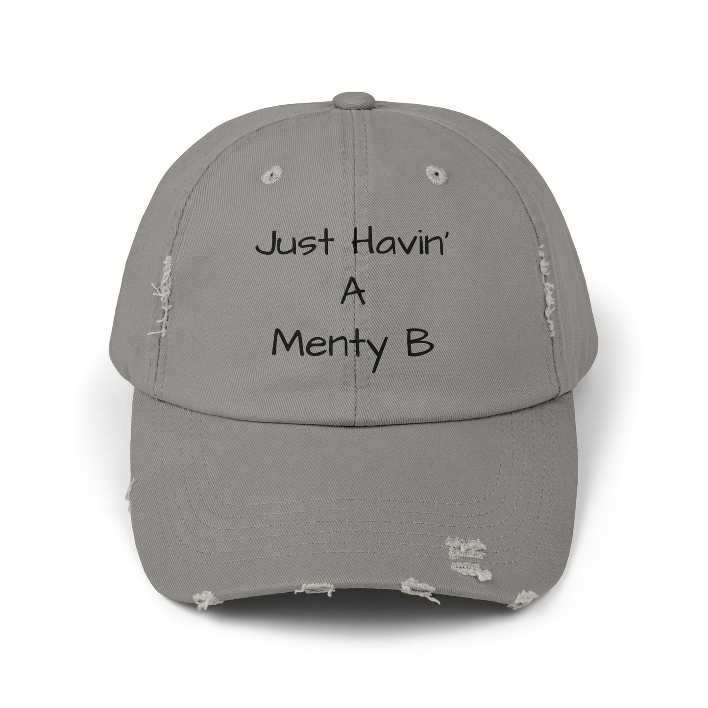 Unisex Distressed Cap Menty B Black Lettering