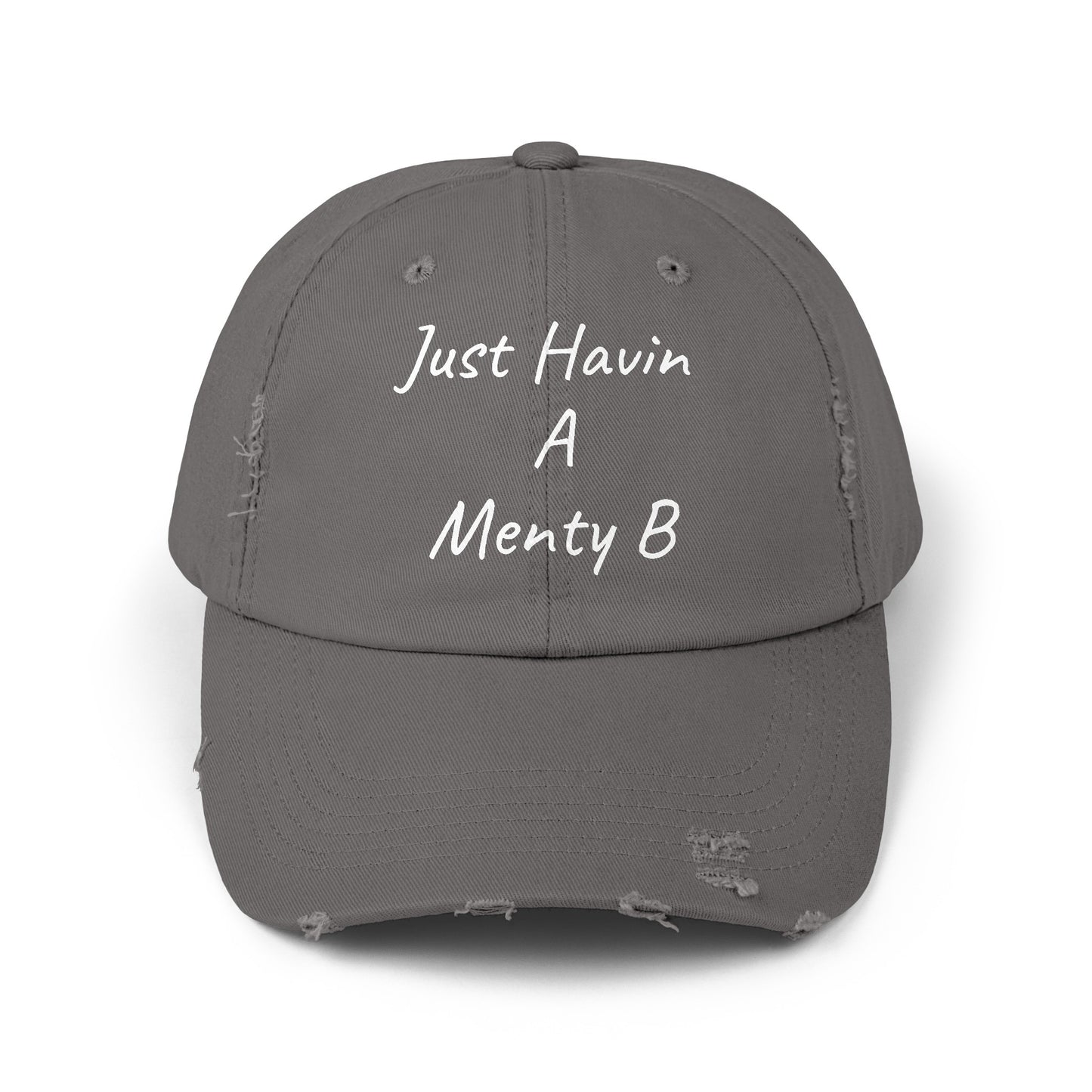 Unisex Distressed Cap Menty B White Lettering