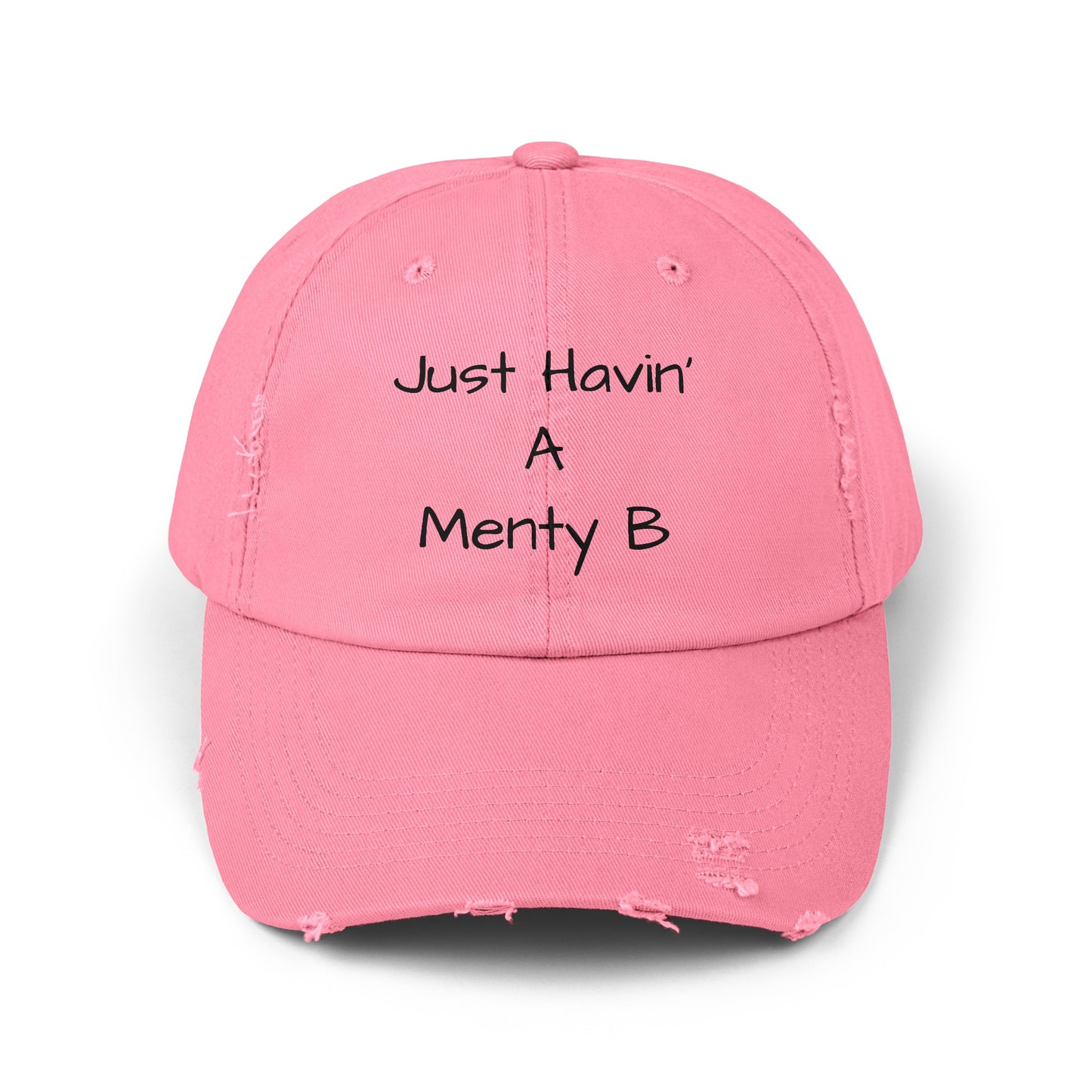 Unisex Distressed Cap Menty B Black Lettering