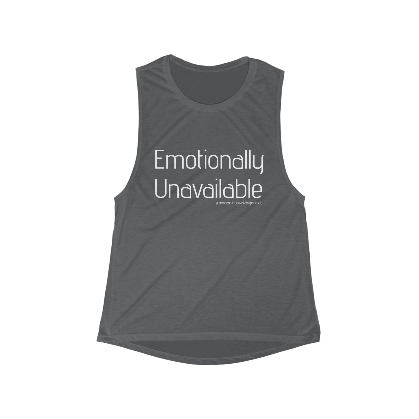 Women's Flowy Scoop Muscle Tank Podcast Merch