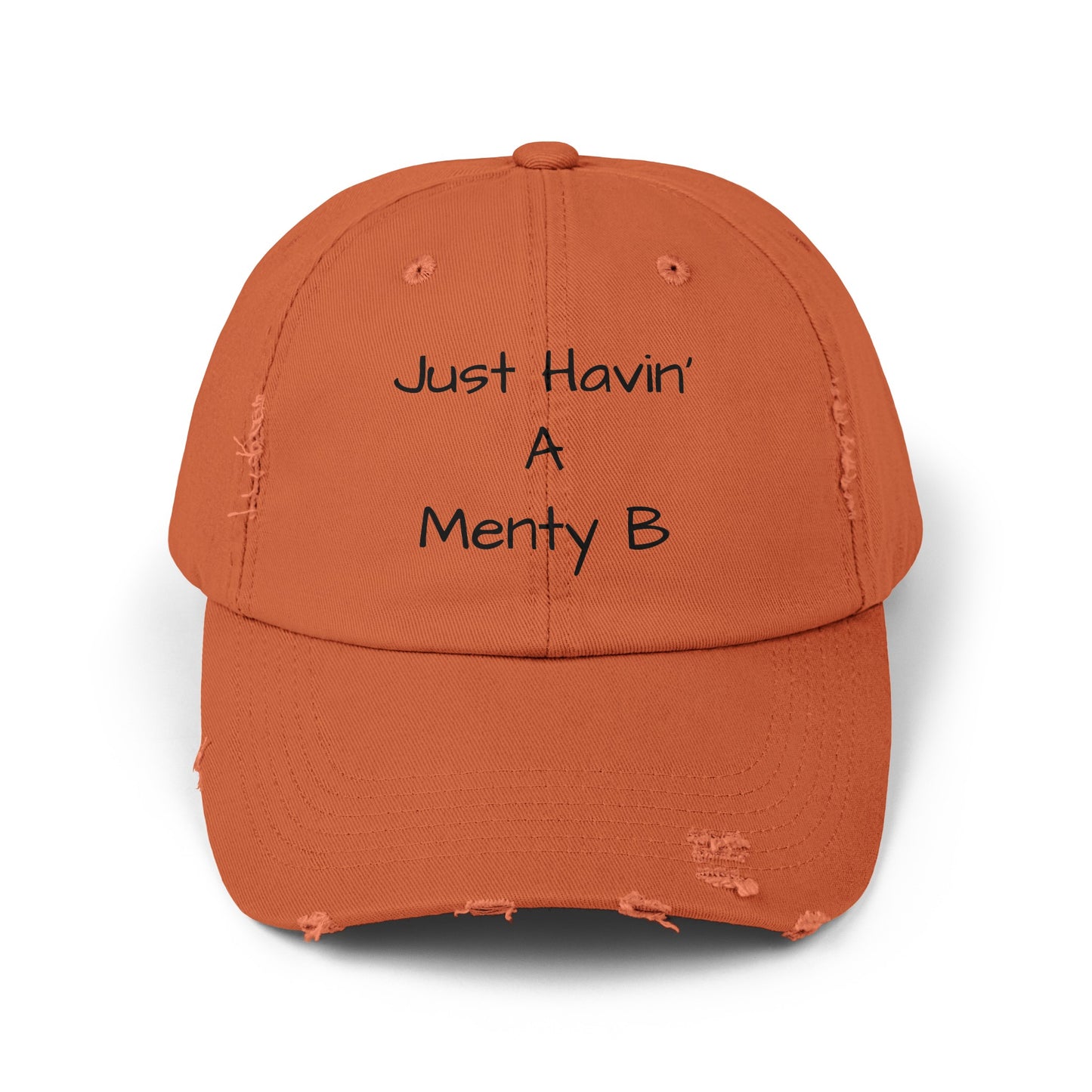 Unisex Distressed Cap Menty B Black Lettering